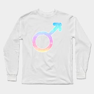 Mars Planet Symbol in Magical Unicorn Colors Long Sleeve T-Shirt